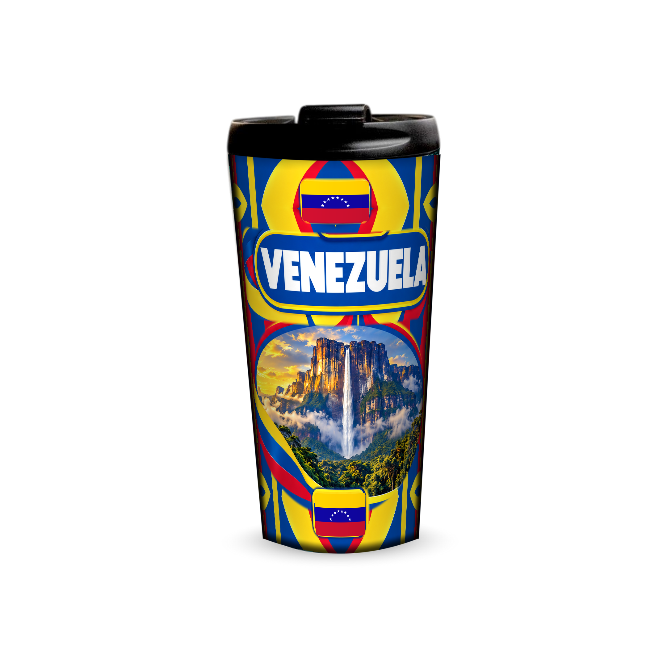 Venezuela 480ml tumbler front view with country design