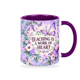 Violet Butterfly Lessons Teacher Mug – 320ml — right view on a transparent background