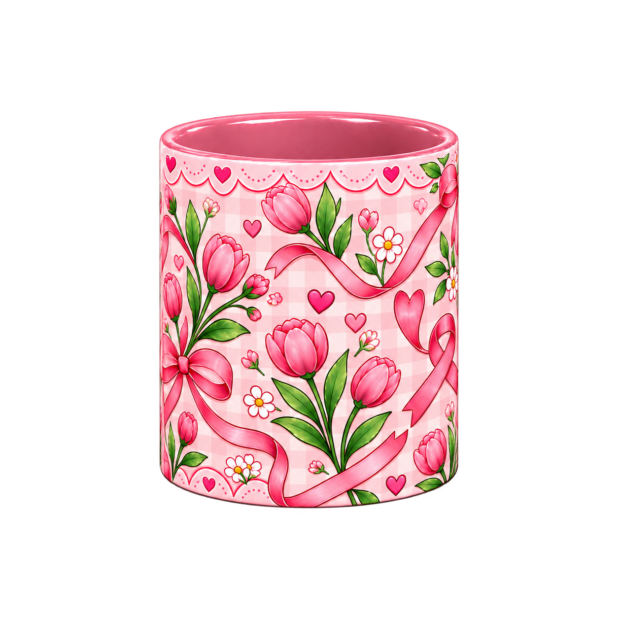 With You Pinktober Mug – Pink, 320ml, centre wrap view