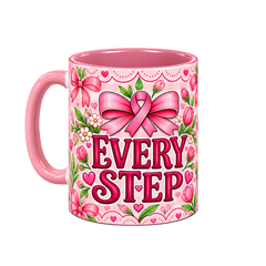 With You Pinktober Mug – Pink, 320ml, left handle view
