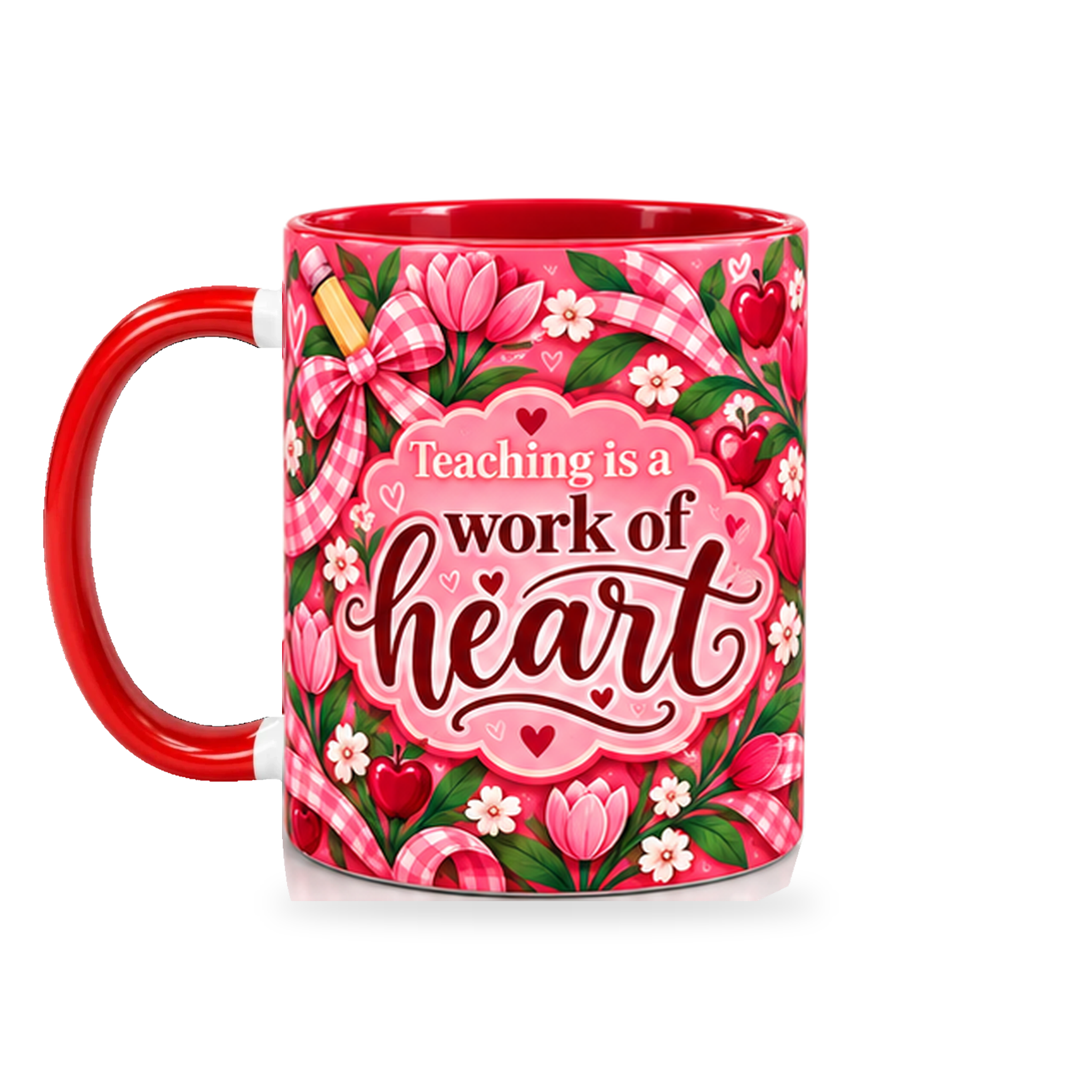 Work Of Heart Mug – 320ml — left view on a transparent background