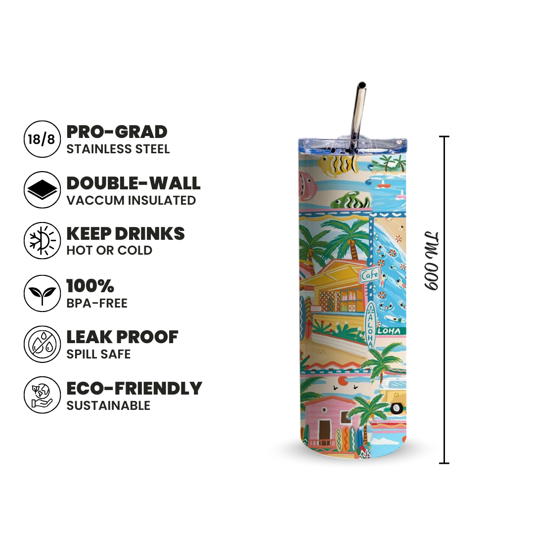 Island Escape 600ml Tumbler with Straw