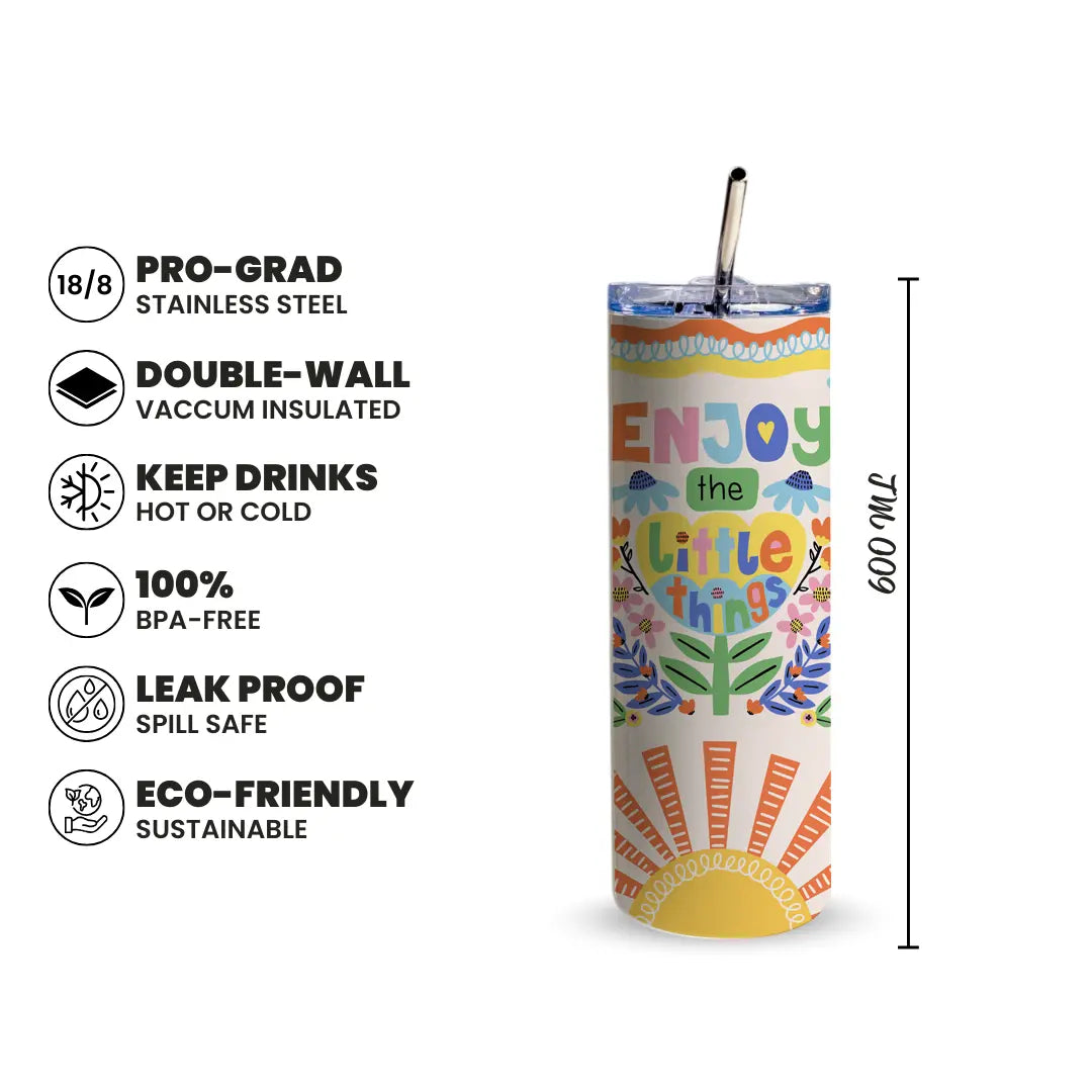 Little Joy Sunrise 600ml Tumbler with Straw
