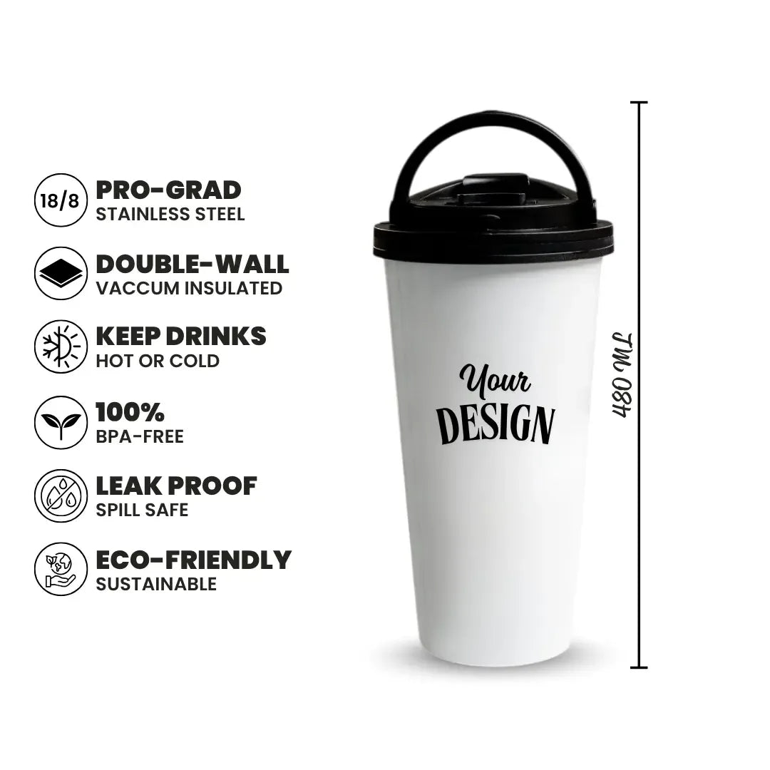 Custom 480ml Tumbler with Handle Lid Fann Bliss