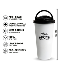Custom 480ml Stainless Steel Tumbler with Handle Lid