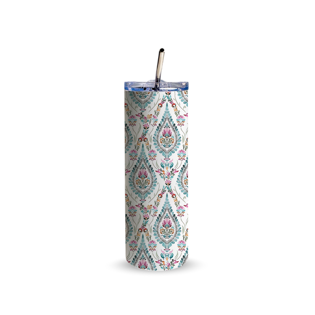 Arabian Bloom 600ml Tumbler with Straw