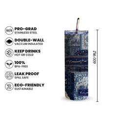 Blue Heritage 600ml Tumbler with Straw