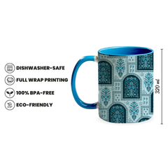 Teal Floral Arch 320ml Ceramic Mug