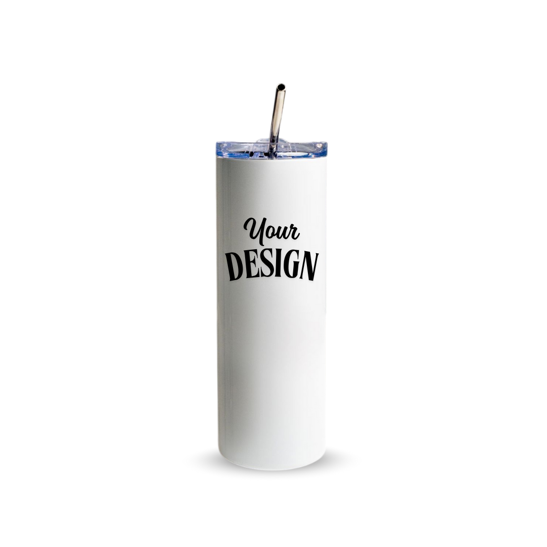 Custom 600ml Stainless Steel Tumbler with Lid & Straw