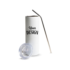 Custom 600ml Stainless Steel Tumbler with Lid & Straw