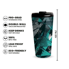 Teal Geometry 480ml Tumbler