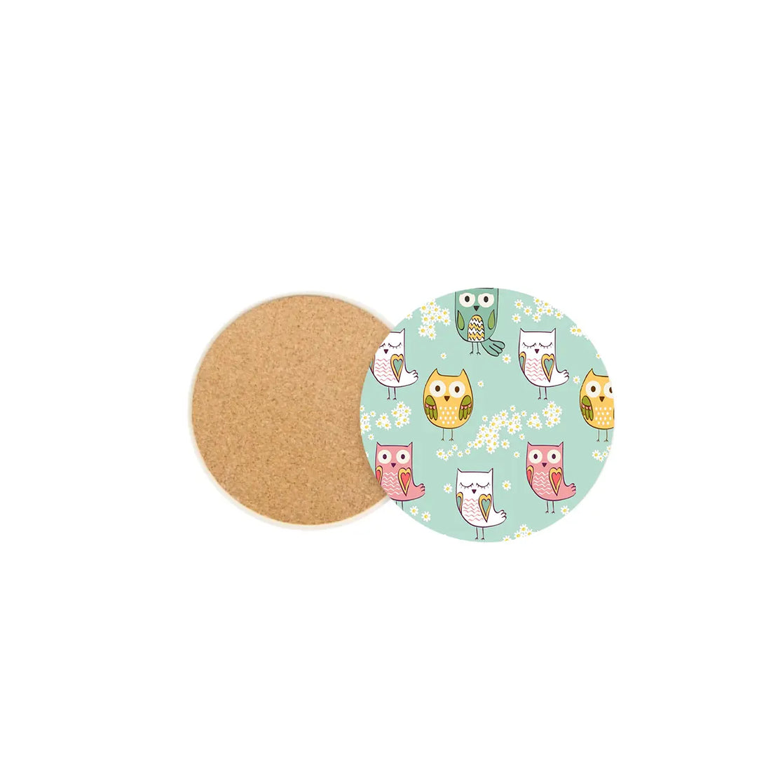 Owl Ceramic Round Coaster Fann Bliss
