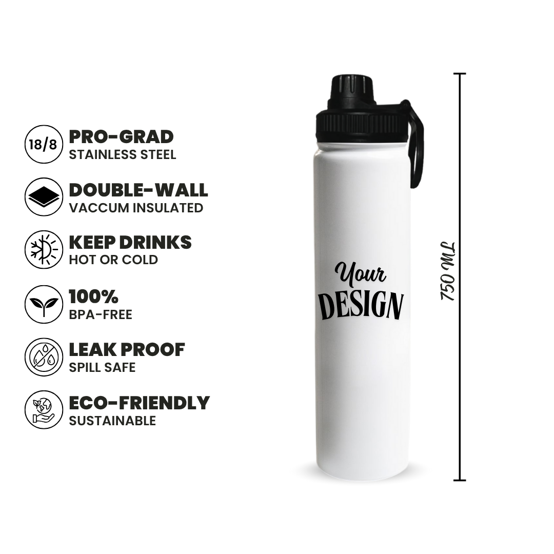 Custom 750ml Water Bottle with Spout Lid