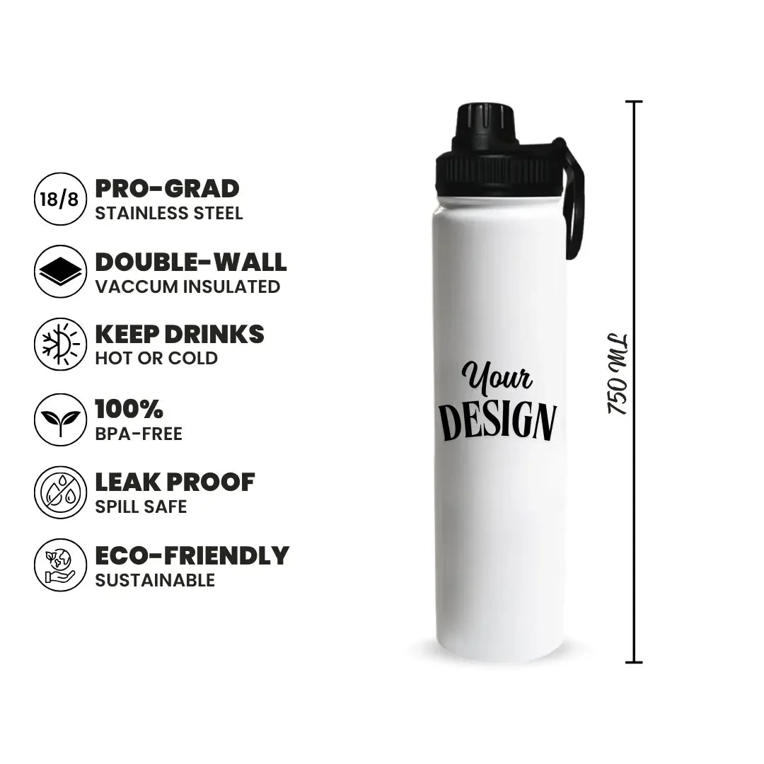 Custom 750ml Water Bottle with Spout Lid Fann Bliss
