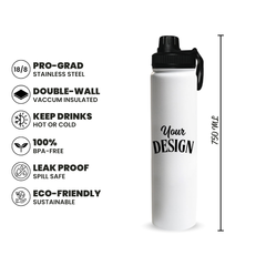 Custom 750ml Water Bottle with Spout Lid