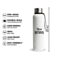 Custom 800ml Stainless Steel Water Bottle with Portable String
