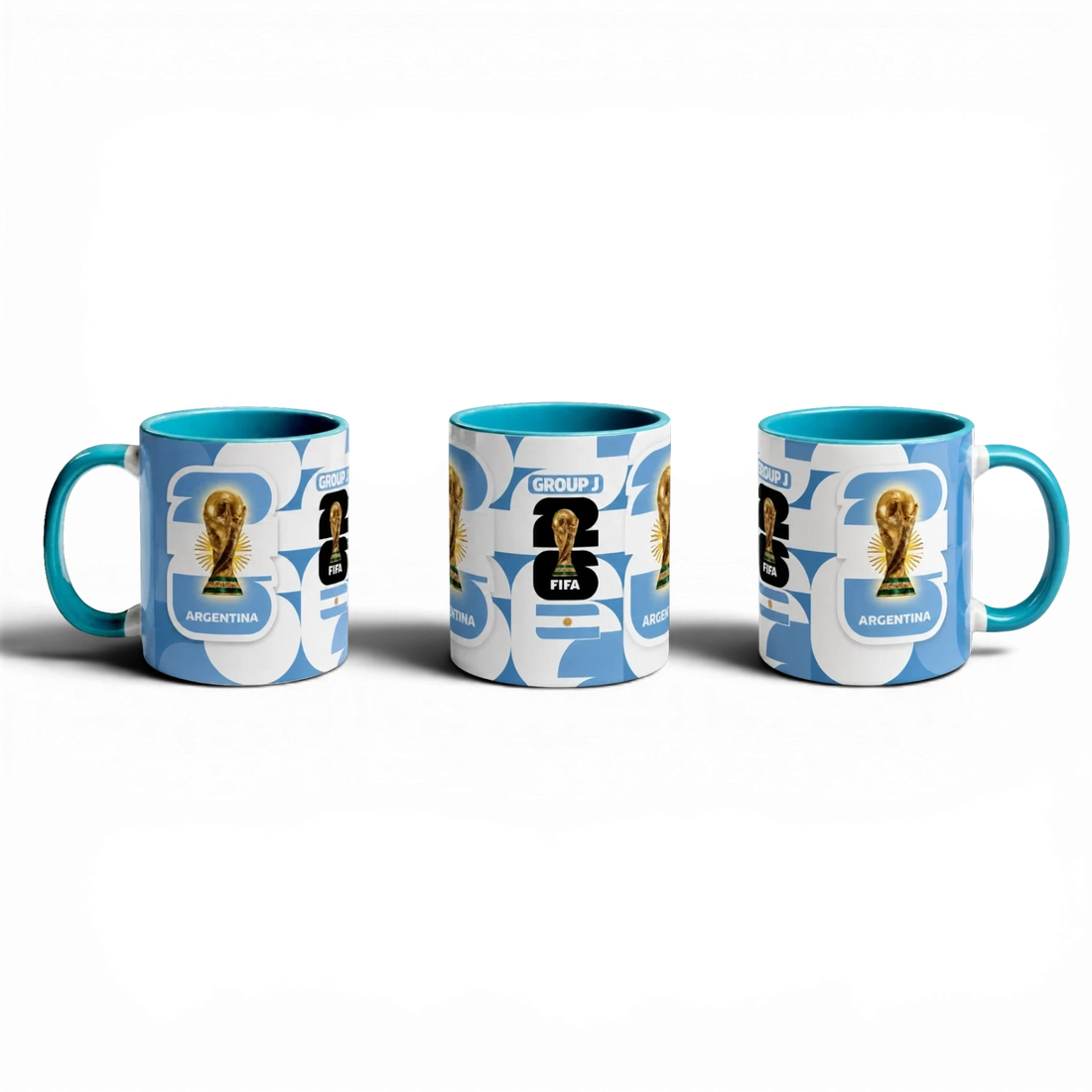Shop the Argentina World Cup Mug – 320ml by Fann Bliss. A glossy full-wrap ceramic mug with a bold Argentina football fan design, perfect for match days and gifts.