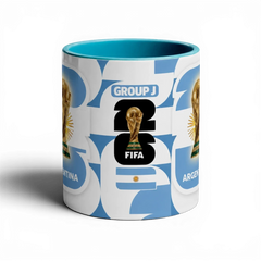 Shop the Argentina World Cup Mug – 320ml by Fann Bliss. A glossy full-wrap ceramic mug with a bold Argentina football fan design, perfect for match days and gifts.