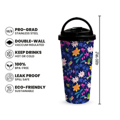 Midnight Garden 480ml Tumbler with Handle Lid Fann Bliss