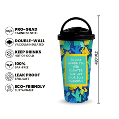 Cactus Flourish 480ml Tumbler with Handle Lid