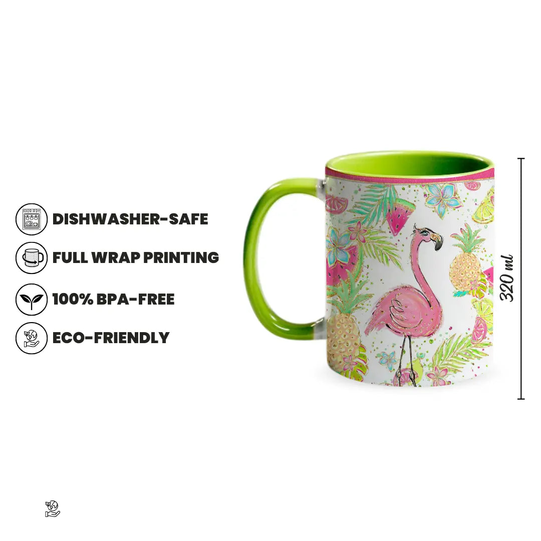 Flamingo Splash 320ml Ceramic Mug Fann Bliss