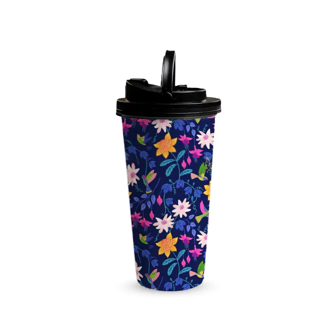 Midnight Garden 480ml Tumbler with Handle Lid Fann Bliss