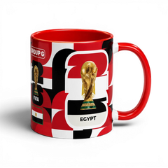 Shop the Egypt World Cup Mug – 320ml by Fann Bliss. A glossy full-wrap ceramic mug with a bold Egypt football fan design, perfect for match days and gifts.