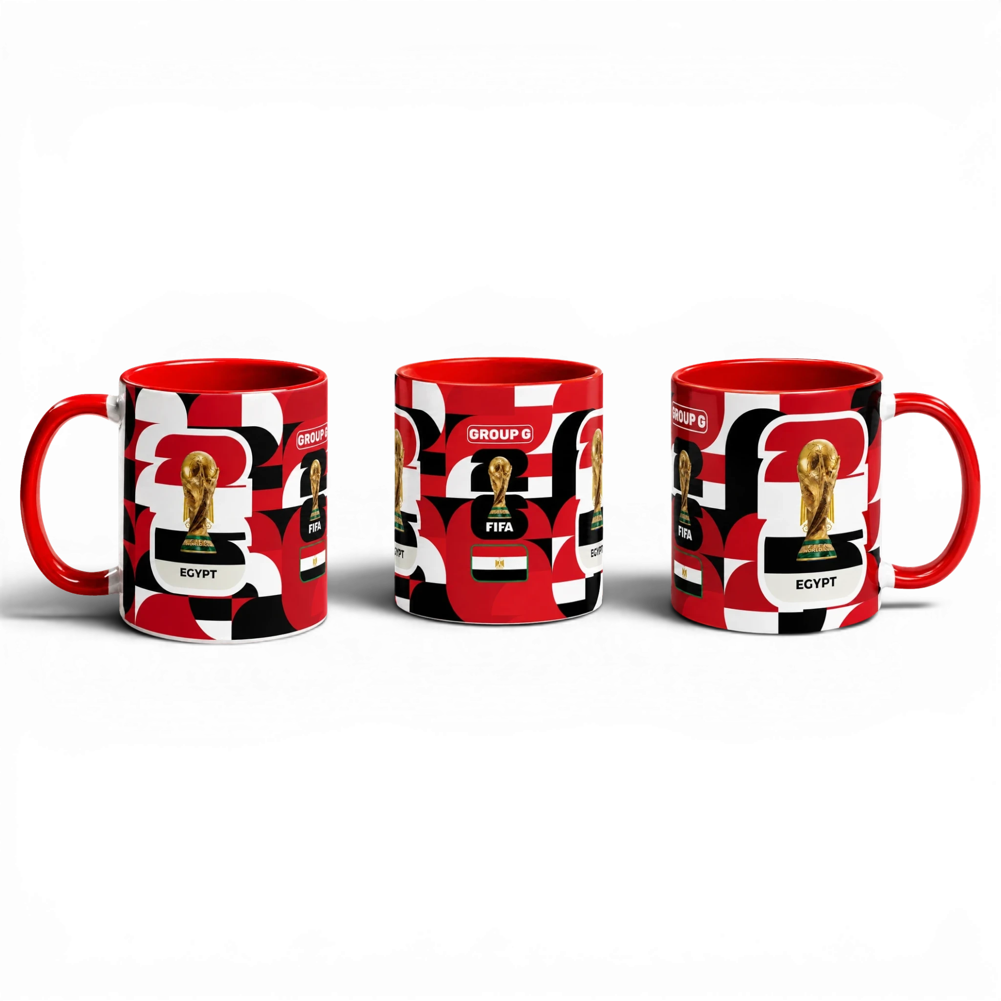 Shop the Egypt World Cup Mug – 320ml by Fann Bliss. A glossy full-wrap ceramic mug with a bold Egypt football fan design, perfect for match days and gifts.
