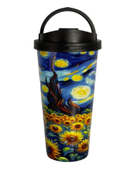 Starry Night – 480ml Stainless Steel Tumbler with Handle Lid | Eco-Friendly & Leak-Proof