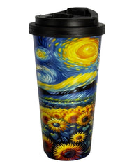 Starry Night – 480ml Stainless Steel Tumbler with Handle Lid | Eco-Friendly & Leak-Proof