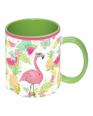 Flamingo Splash 320ml Ceramic Mug with Full Wrap