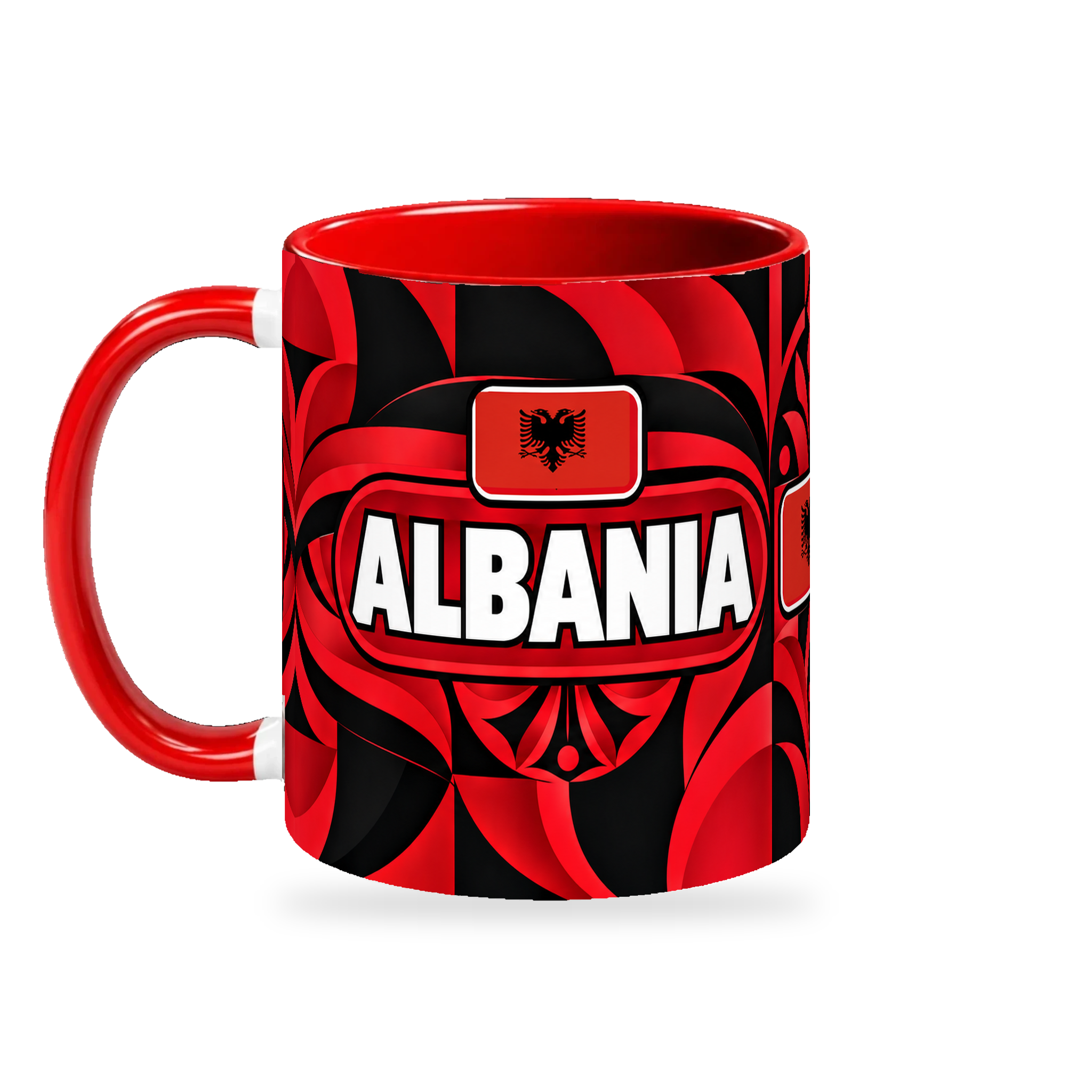 Albania Mug – 320ml — left-handle view on a white background with a soft shadow