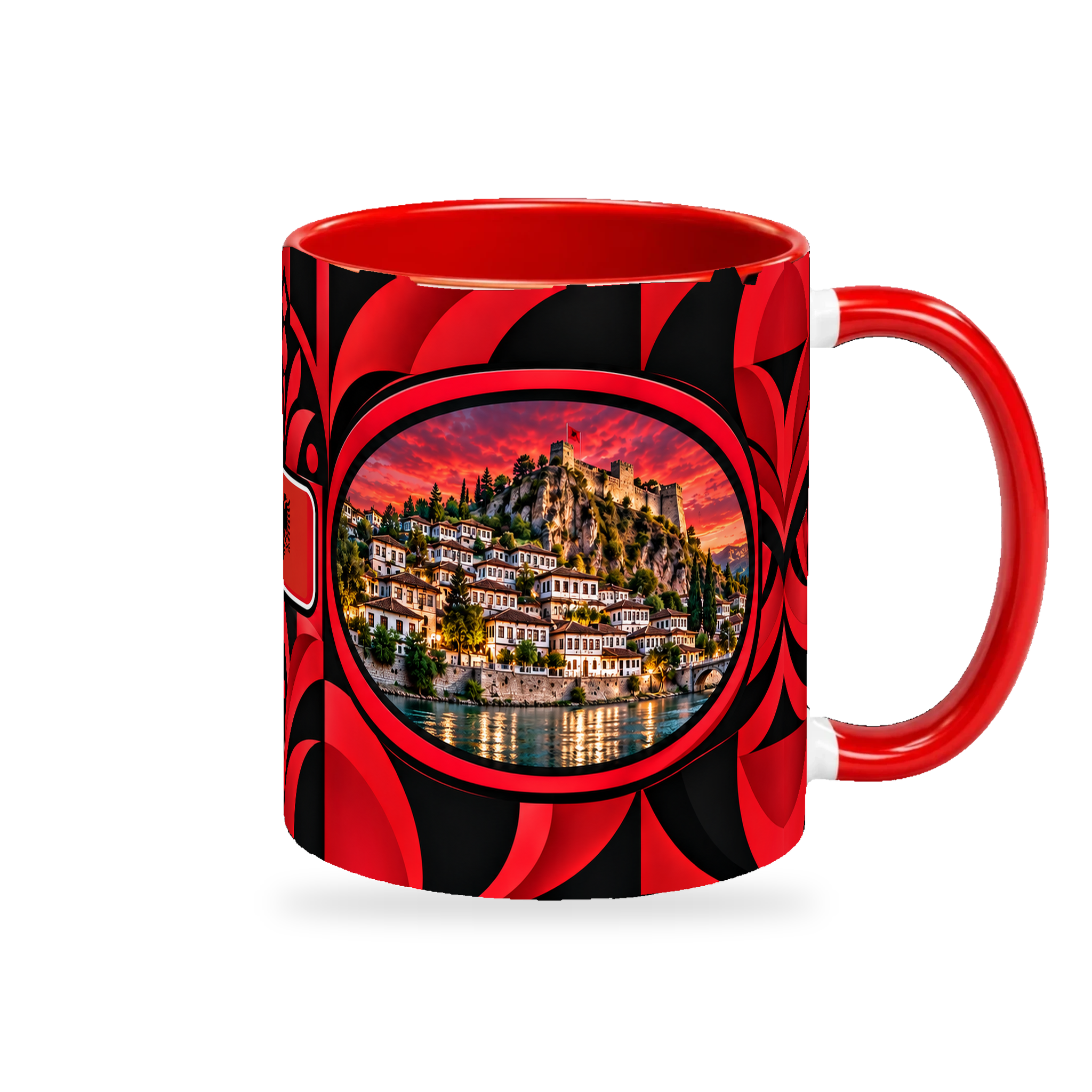 Albania Mug – 320ml — right-handle view on a white background with a soft shadow