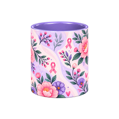 And Still I Bloom Pinktober Mug – Light Purple, 320ml, centre wrap view