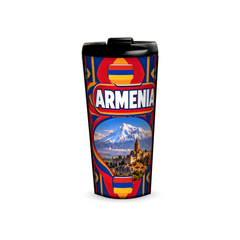 Armenia 480ml tumbler front view with country design