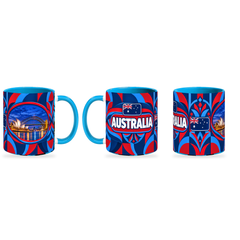 Australia Mug – 320ml — three matching angles together on a white background with a soft shadow