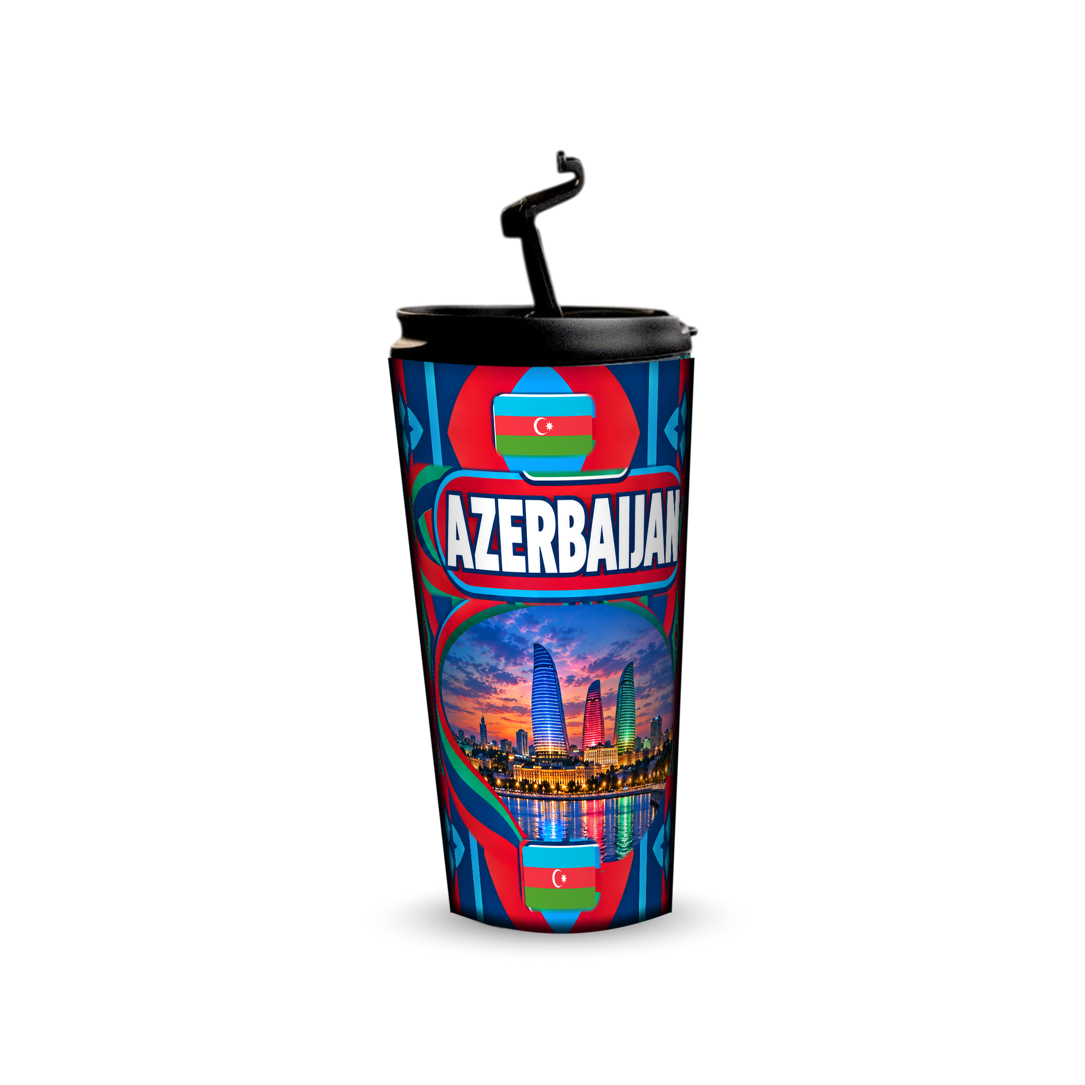 Azerbaijan 480ml tumbler with reusable straw