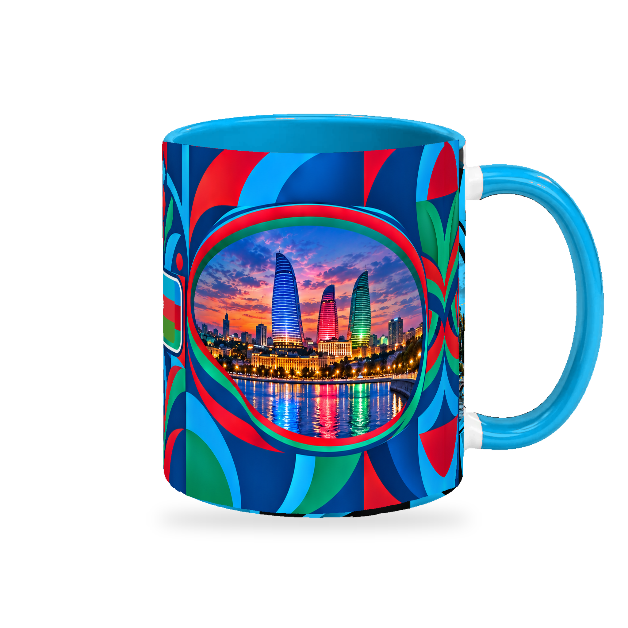 Azerbaijan Mug – 320ml — right-handle view on a white background with a soft shadow