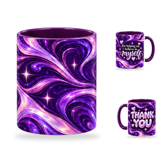 Believe In Me Mug – 320ml, Purple ceramic mug, centre-pattern of the Teacher’s Day artwork
