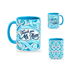 Big Possibilities Mug – 320ml, Light Blue ceramic mug, opposite-side of the Teacher’s Day artwork
