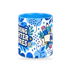 Blue Pencil Blueprint Teacher Mug – 320ml — center view on a transparent background