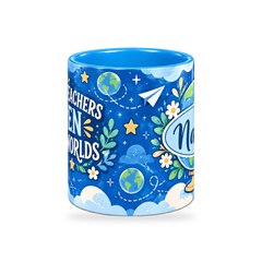 Blue Sky Explorer Teacher Mug – 320ml — center view on a transparent background