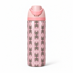 Blush Botanica Free Sip Bottle 720ML with Pink-Pink lid - full wrap bottle