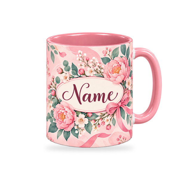 Blush Rose Gratitude Teacher Mug – 320ml — right view on a transparent background