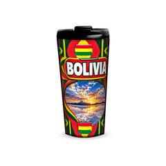 Bolivia 480ml tumbler front view with country design