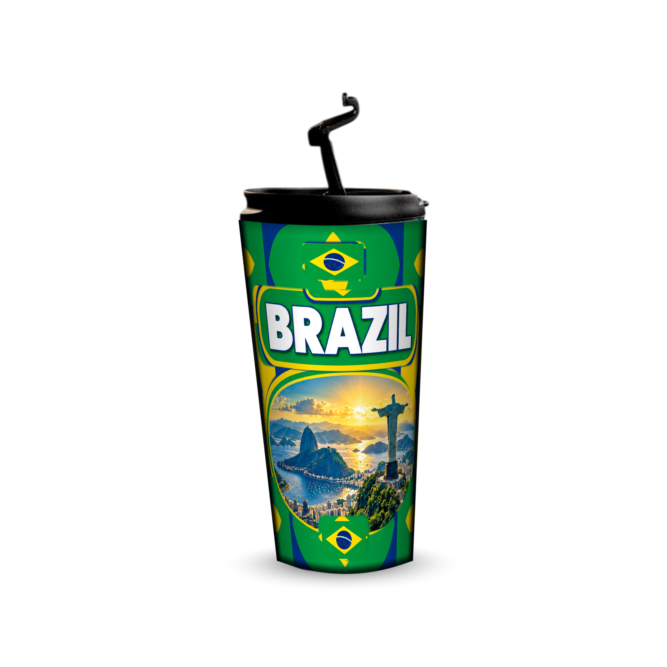Brazil 480ml tumbler with reusable straw