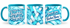 Brighter Chapter Mug – 320ml, teal ceramic mug, full-wrap overview