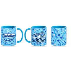 Brilliant Ideas Mug – 320ml — right, left and front views together on a transparent background