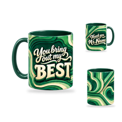 Bring Out Best Mug – 320ml, Dark Green ceramic mug, opposite-side of the Teacher’s Day artwork