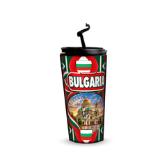 Bulgaria 480ml tumbler with reusable straw